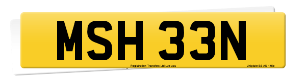 Registration number MSH 33N